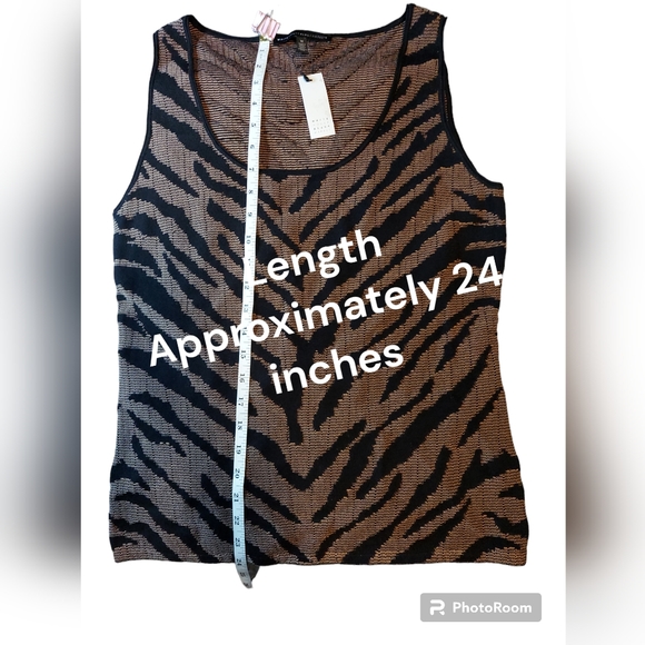 White House Black Market Sweater Like Tiger Print Tank Top Women's Size M NWT - Picture 4 of 7